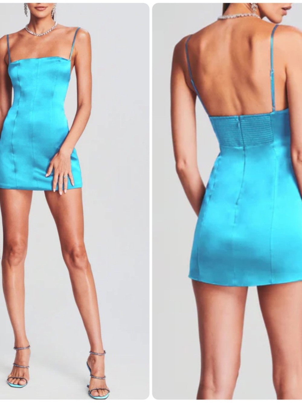 Retrofete Janessa Mini Dress Aqua Blue